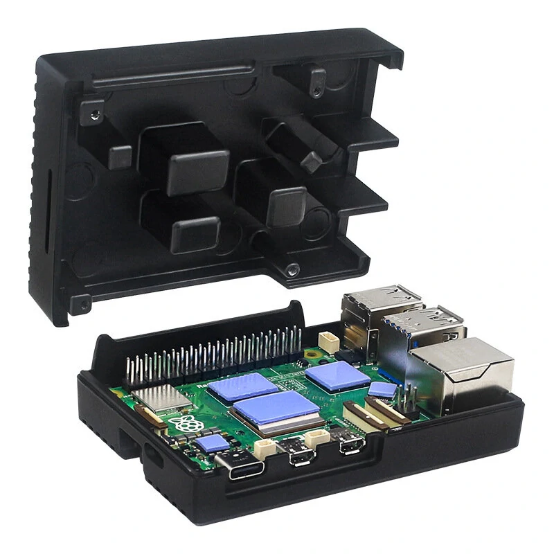 Raspberry Pi 5 Passive Cooling Case Aluminum Alloy Dissipation Striped Shell Box — view 6