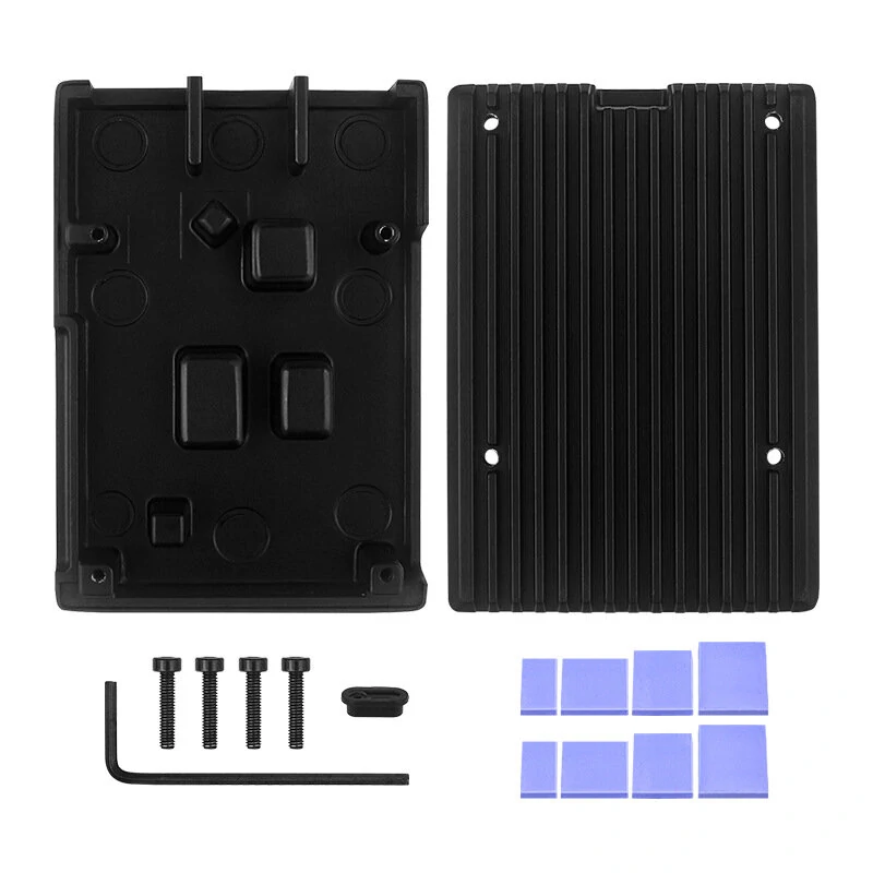 Raspberry Pi 5 Passive Cooling Case Aluminum Alloy Dissipation Striped Shell Box — view 7