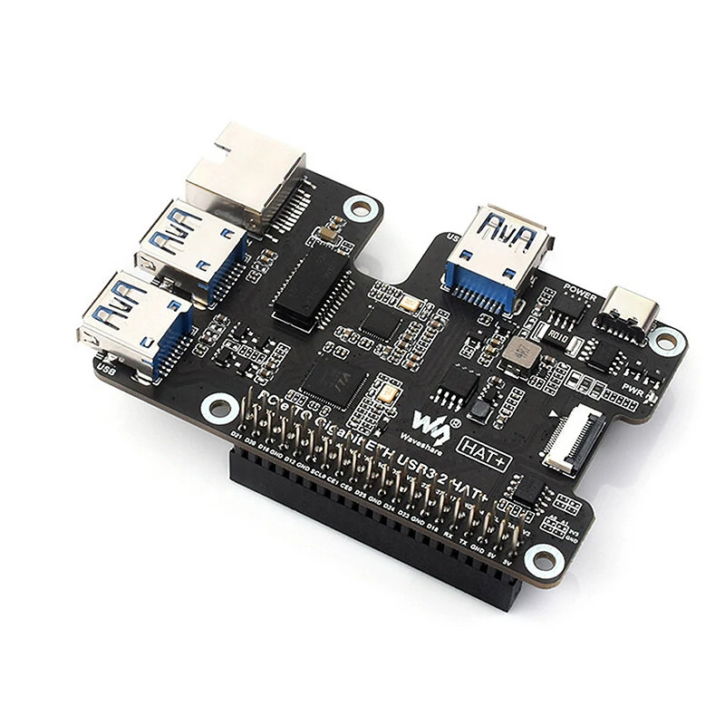 Raspberry Pi 5 PCIe to Gigabit Ethernet and USB 3.2 Gen1 HAT 3xUSB 3.2 Gen1 Gigabit Ethernet Pi5 PCIe HAT Expansion Board Plug and Play — view 2