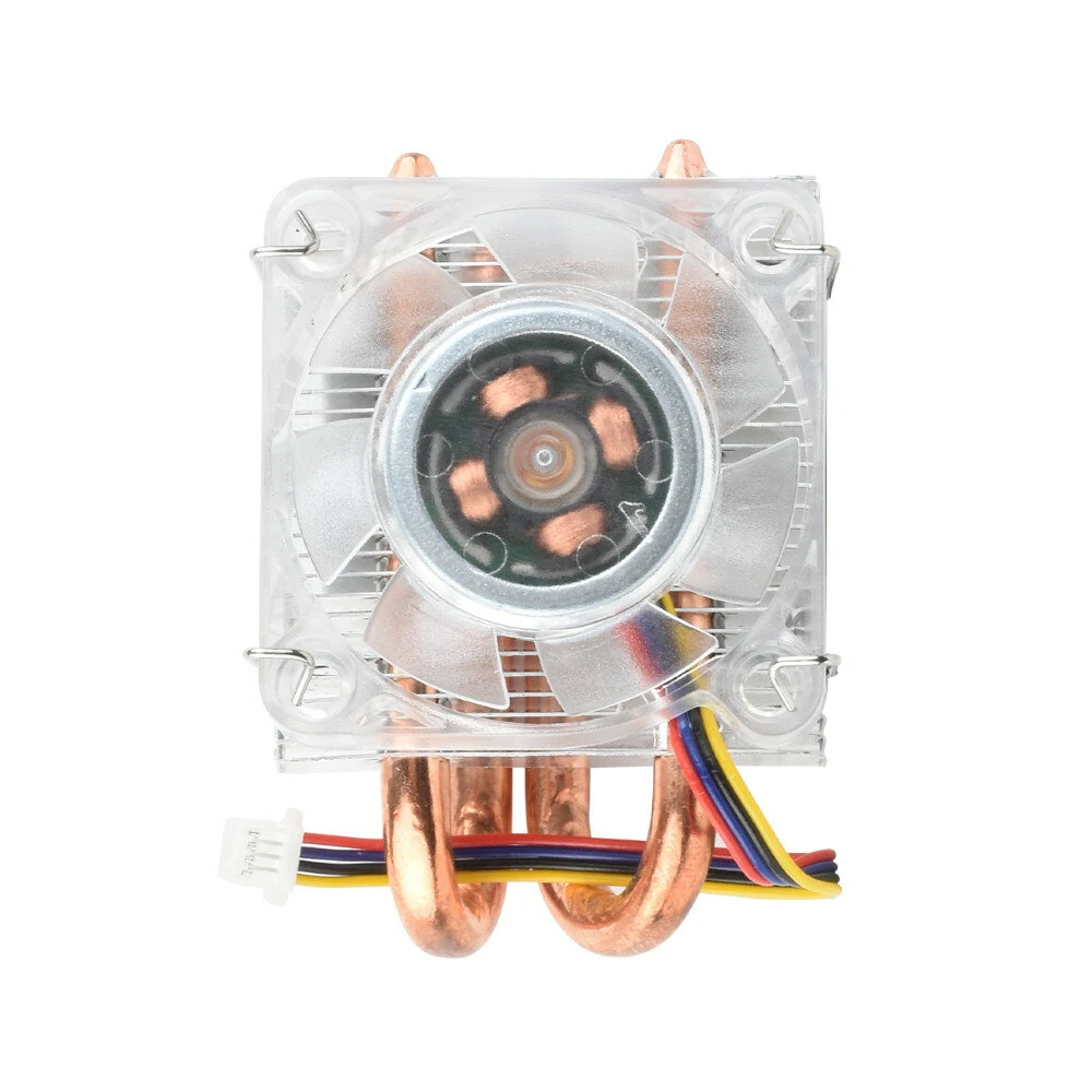 Raspberry Pi 5 RGB Low-Profile ICE Tower CPU Cooling Fan Horizontal/Vertical U-shaped Copper Tube Fin Tower — view 6