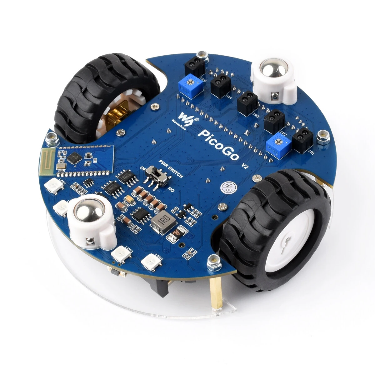 Raspberry Pico2Go Mobile Robot Based On RP2350-Plus Self Driving Remote Control with Control Board DIY Smart Car Kit — view 3