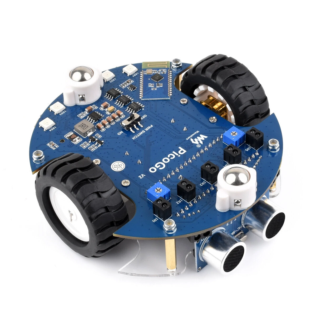 Raspberry Pico2Go Mobile Robot Based On RP2350-Plus Self Driving Remote Control with Control Board DIY Smart Car Kit — view 7