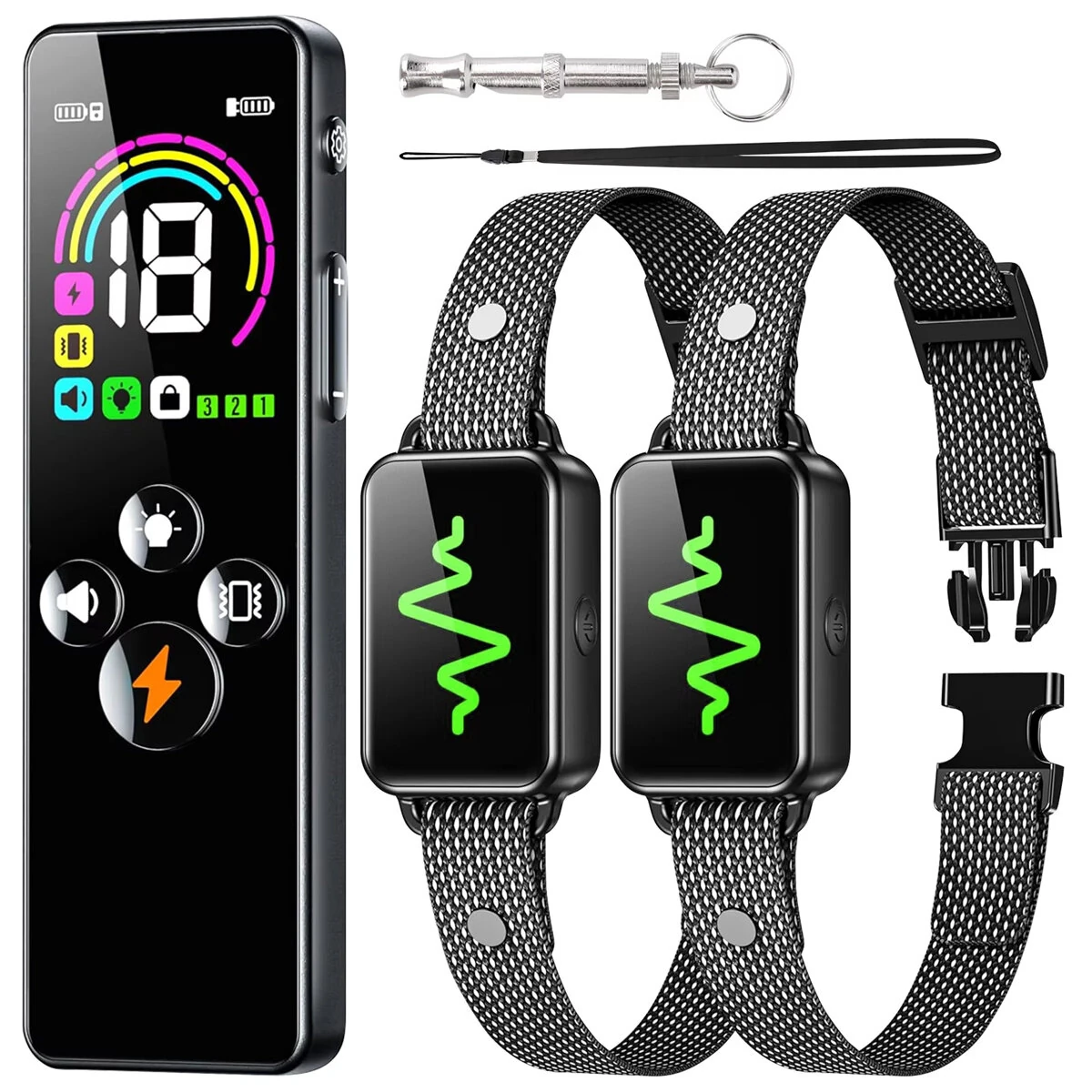 RC06 Dog Training Collar IP67 Waterproof Rechargeable Remote Pet Controller with LCD Color Screen for All Size Dog Shock/Vibration/Beep Mode — view 2