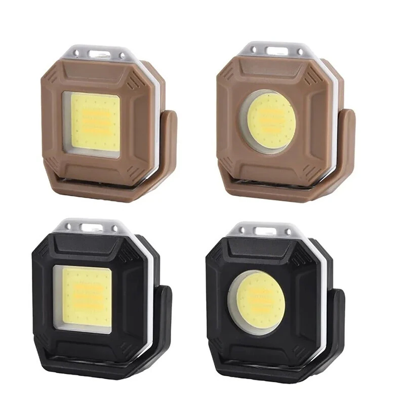 Rechargeable COB LED Flashlight With Magnetic, Mini Keychain Flashlight, 4 Light Color, 360° Rotating Bracket, Perfect For Outdoor Camping Hiking Lightweight Lamp — image 1