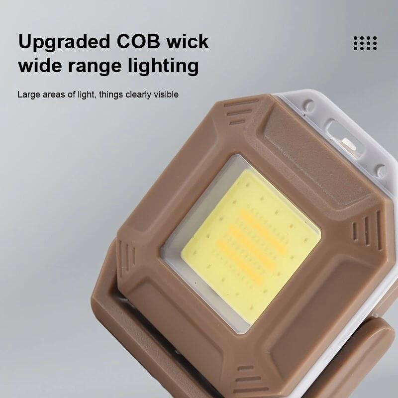 Rechargeable COB LED Flashlight With Magnetic, Mini Keychain Flashlight, 4 Light Color, 360° Rotating Bracket, Perfect For Outdoor Camping Hiking Lightweight Lamp — view 9