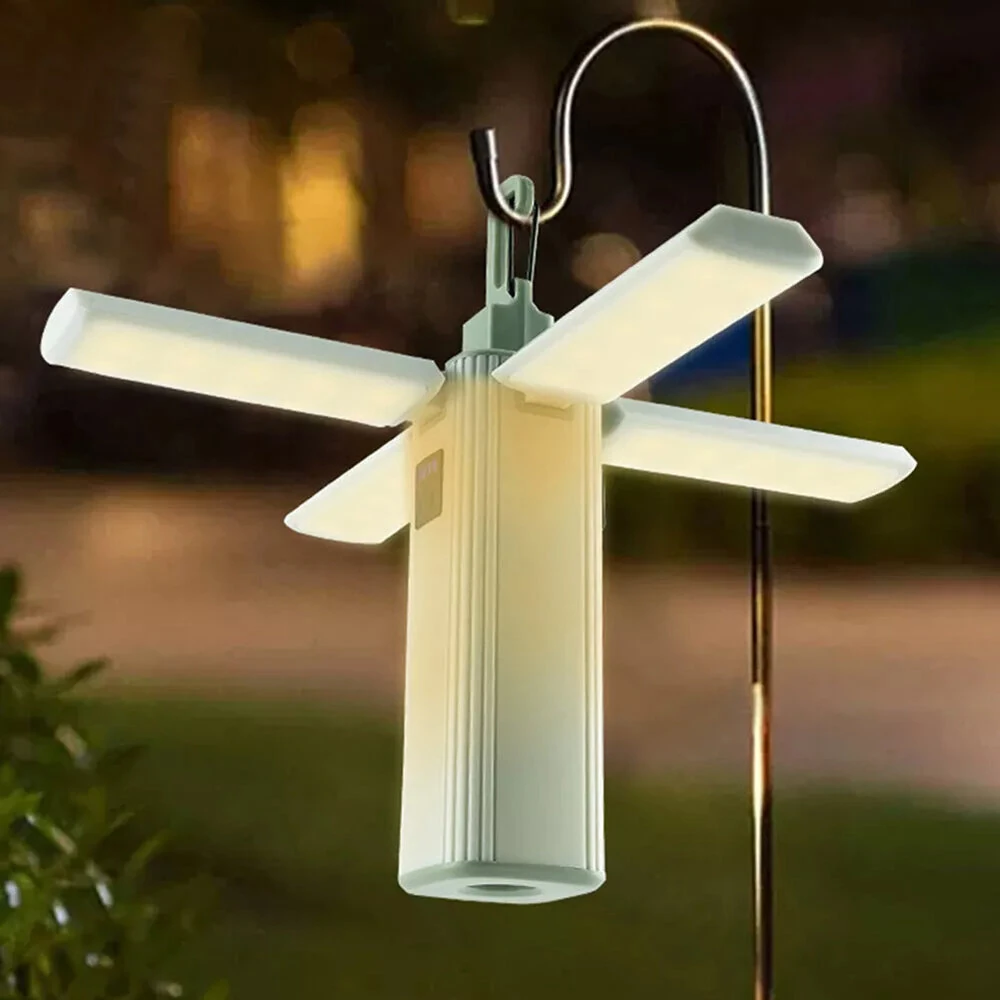 Rechargeable Four-Leaf Foldable Multifunctional Lamp Camping Lamp Portable Outdoor Emergency Lamp Power Bank — view 3