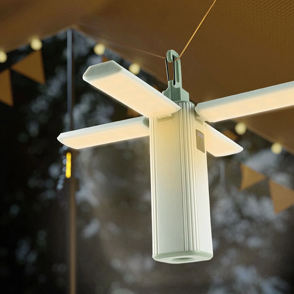 Rechargeable Four-Leaf Foldable Multifunctional Lamp Camping Lamp Portable Outdoor Emergency Lamp Power Bank — view 4