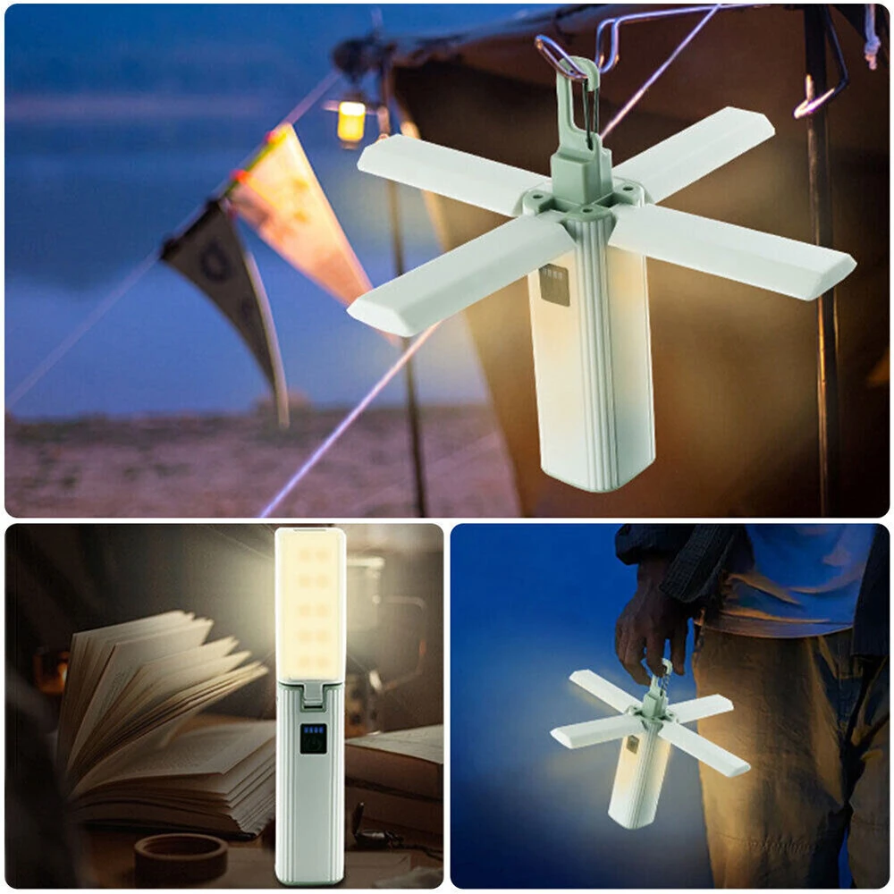 Rechargeable Four-Leaf Foldable Multifunctional Lamp Camping Lamp Portable Outdoor Emergency Lamp Power Bank — view 8