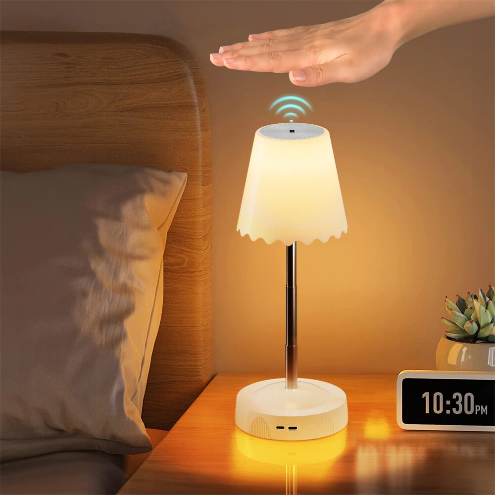 Rechargeable LED Table Light Three Levels of Adjustable Height  Bedsides Room Night Stand Warm Reading Light Bedroom Night Lights Home Decor Desk Light — view 6