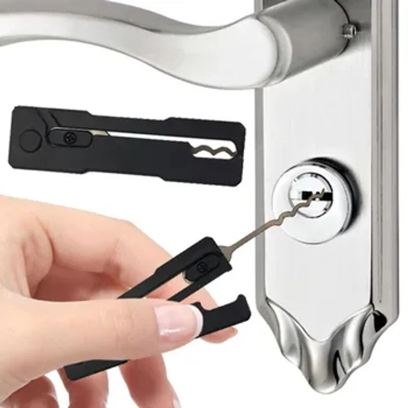 Reliable Locksmith Multi-Tool Compact Stainless Steel Kit Quick Access Automotive Keys Hook Portable Outdoor Use — view 4
