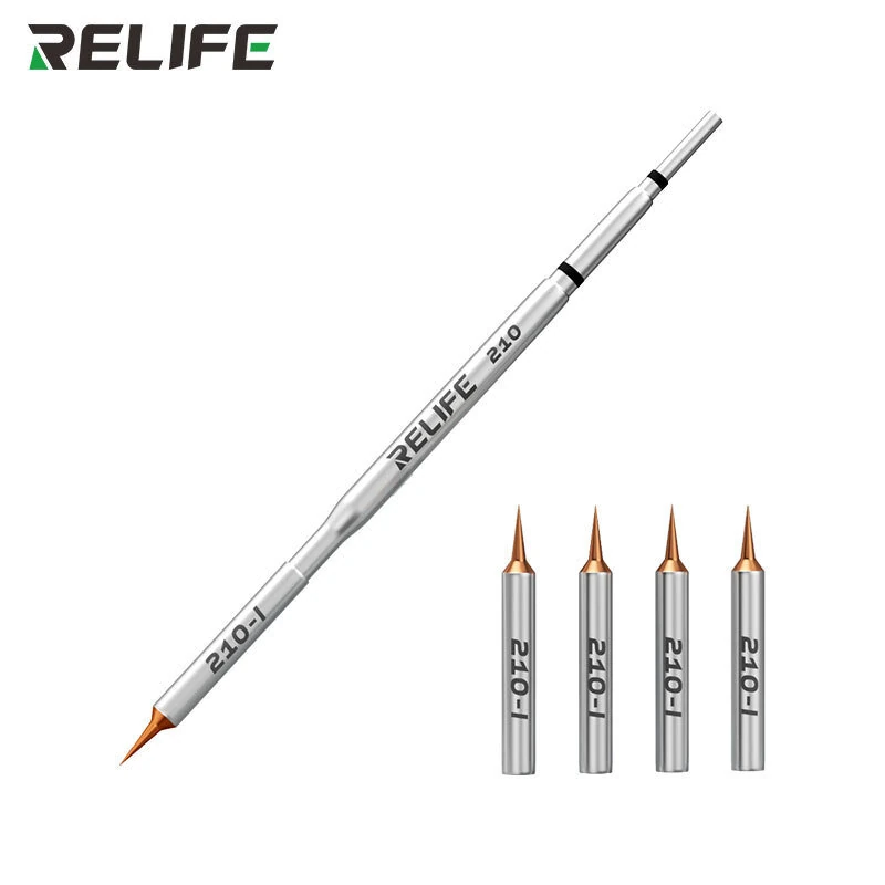 RELIFE 210 Soldering Iron Tips Set With Handle 0.1mm Replaceable Tip For Micro Soldering Phone Screen Flying Jumper Wire Welding — view 2