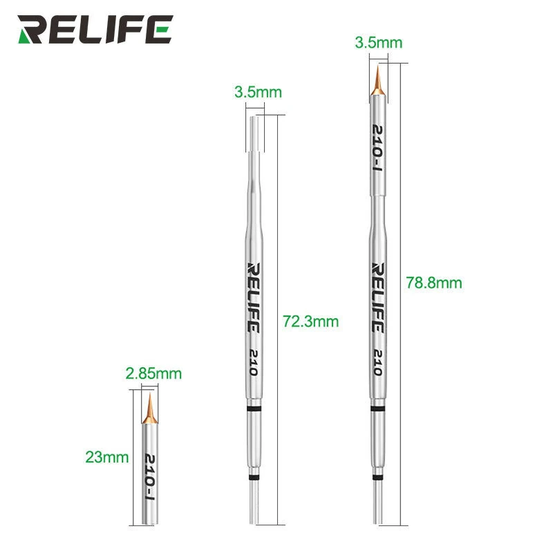 RELIFE 210 Soldering Iron Tips Set With Handle 0.1mm Replaceable Tip For Micro Soldering Phone Screen Flying Jumper Wire Welding — view 4