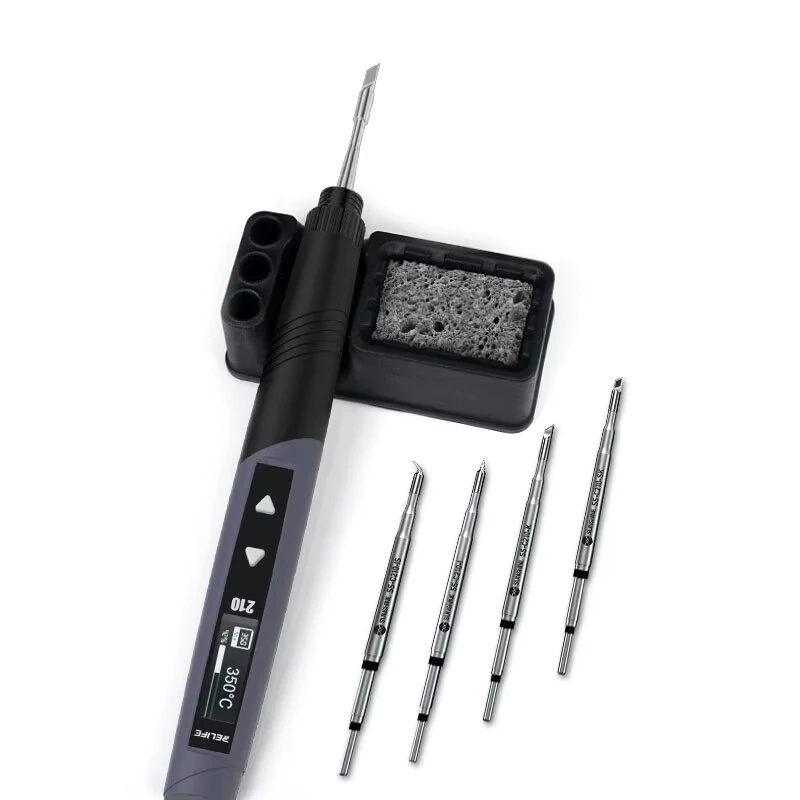 RELIFE RL-210 Intelligent Portable Soldering Iron 60W 210 Series Compatible 2s Rapid Heating OLED Display Digital Temperature Control USB Type-C PD PPS QC Fast Charging Professional PCB Micro Soldering Repair Tool Kit — view 2