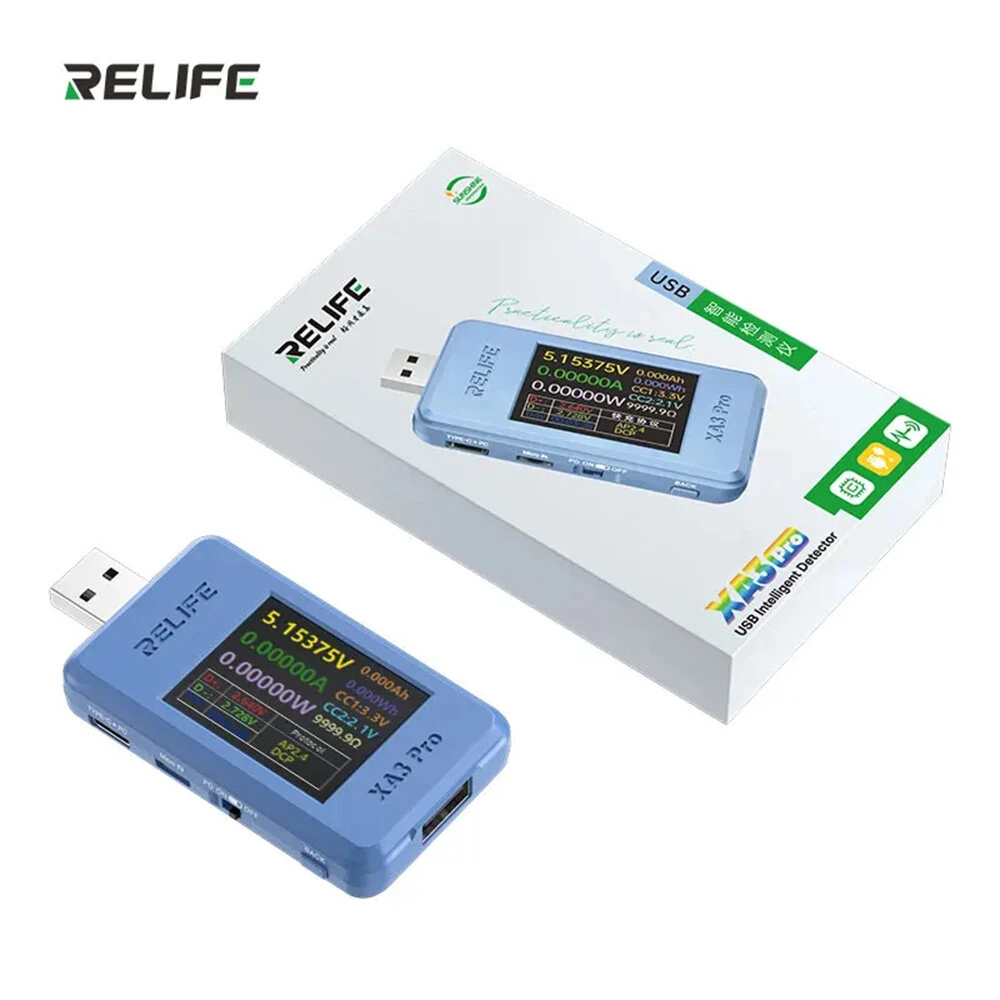 RELIFE XA3 Pro USB Smart Tester PD QC2.0 QC3.0 Fast Charge 6.5A High Current 156W Power Measurement 1.77-inch TFT LCD — view 10