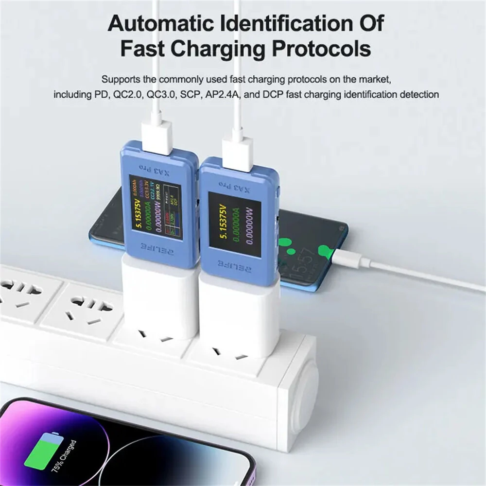 RELIFE XA3 Pro USB Smart Tester PD QC2.0 QC3.0 Fast Charge 6.5A High Current 156W Power Measurement 1.77-inch TFT LCD — view 5