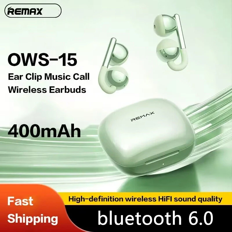 RemaxOWS-15 OWS Earbuds Wireless bluetooth V6.0 Earphones HiFi Stereo ENC Noise Cancelling Earclips Sports Headphones with Mic — view 3