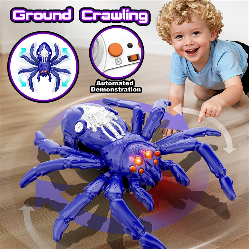 Remote Control Wall Climbing Spider / Green Lizard / Yellow Lizard Model 360° Rotation LED Lights Vacuum Suction Ground Crawling Toy — view 4