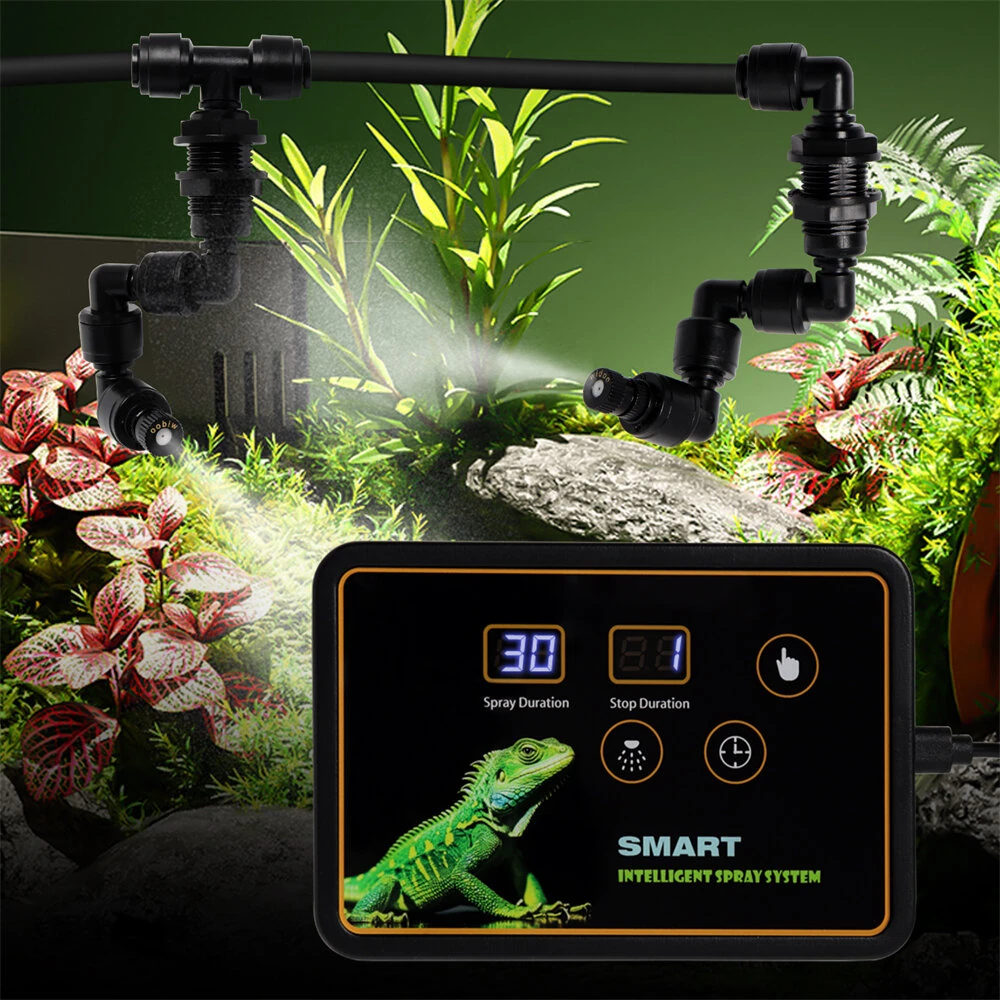 Reptile Intelligent Spray System Fogger Electronic Timer Terrarium Humidifier Automatic Mist Rainforest Kit Control Sprinkler — Reptile