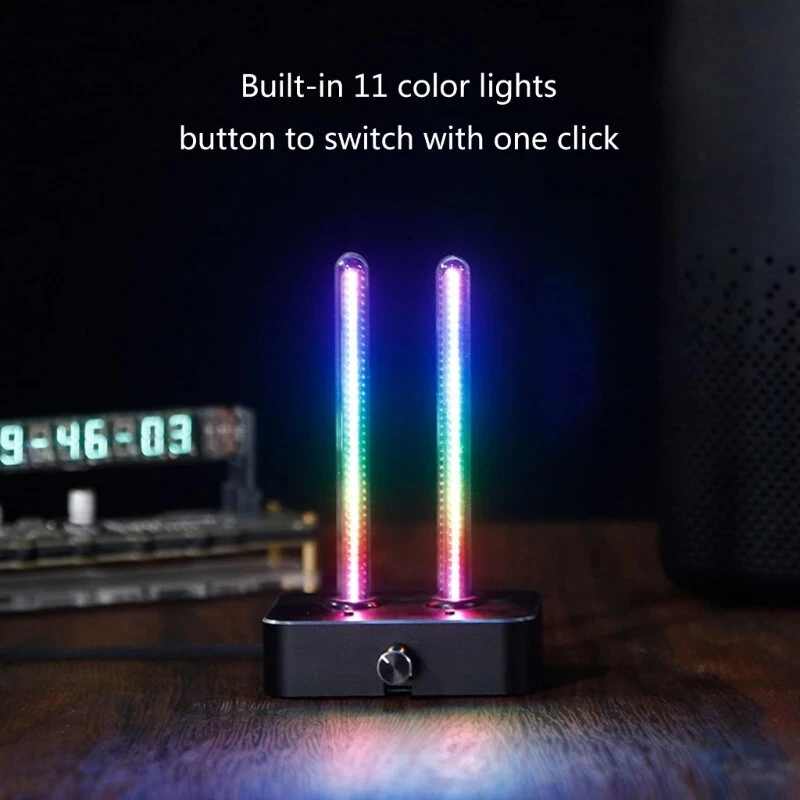 Retro IN9 Mini Glow Tube Electronic Tube Music Spectrum Meter Color Modes Adjusted Decorations Vintage Neon Tube Music Spectrum Desktop Decoration — view 6