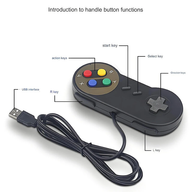 Retro Style USB Gamepad Controller for PC Raspberry Pi High Sensitivity Plug and Play Supports WINDOWS98/2000/ME/XP RetroPie Gaming SNES/NES Controllers — view 3
