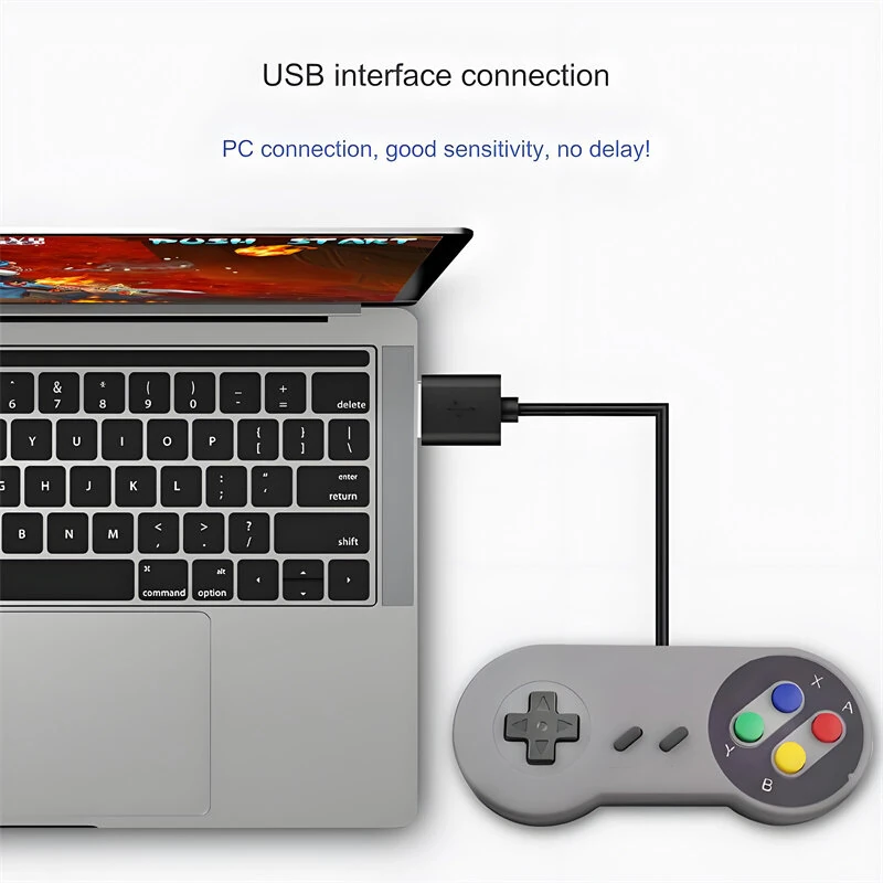 Retro Style USB Gamepad Controller for PC Raspberry Pi High Sensitivity Plug and Play Supports WINDOWS98/2000/ME/XP RetroPie Gaming SNES/NES Controllers — view 5