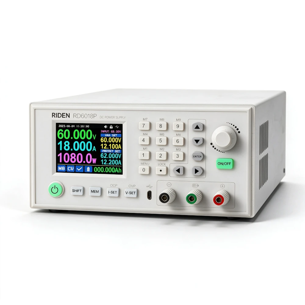 RIDEN RD RD6018P 1080W Completed Set 60V 18A AC to DC Digital Adjustable Lab Bench Power Supply for Repair CNC Adjustable DC Regulated Power Supply