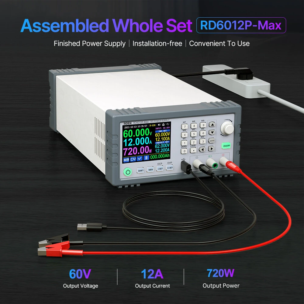 RIDEN RD6012P-Max 720W 60V 12A Completed Set 5 Digit AC to DC Laptop Mobile Phone Repair Regulated Power Supply — view 2