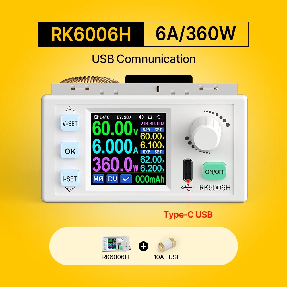 RIDEN RK6006H/BT 60V 6A 360W Step Up Step Down Voltage Module Adjustable Digital Control DC Regulated Power Supply Constant Voltage Current Meter — view 7
