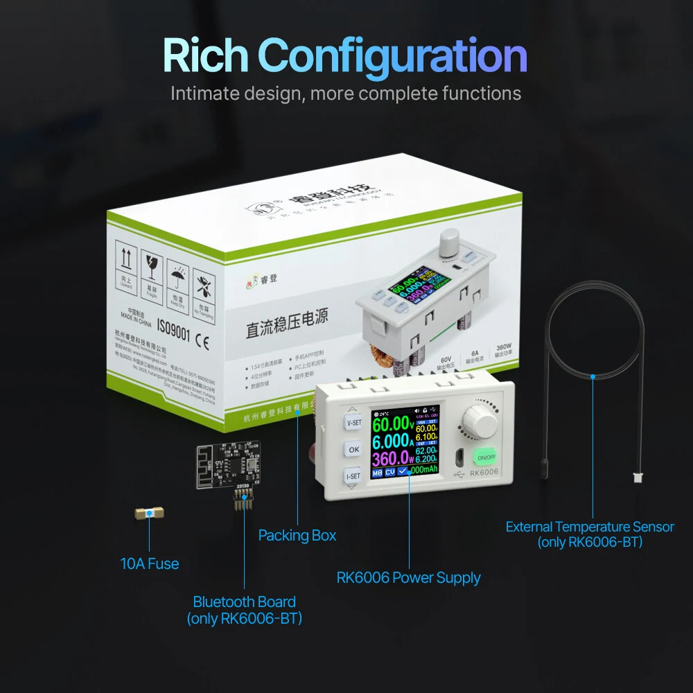 RIDEN® RK6006/RK6006-BT 60V 6A 4 Digit Communication 360W Adjustable Digital DC to DC Step Down Voltage Bench Power Supply Buck Converter — view 7