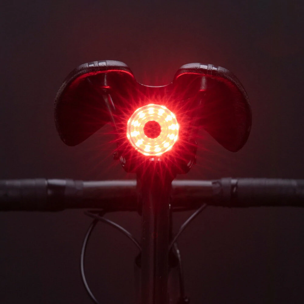 ROCKBROS 100LM Bike Tail Light Brake-activated Rear Lights 7 Modes USB Rechargeable Safety Warning Lamp — view 2
