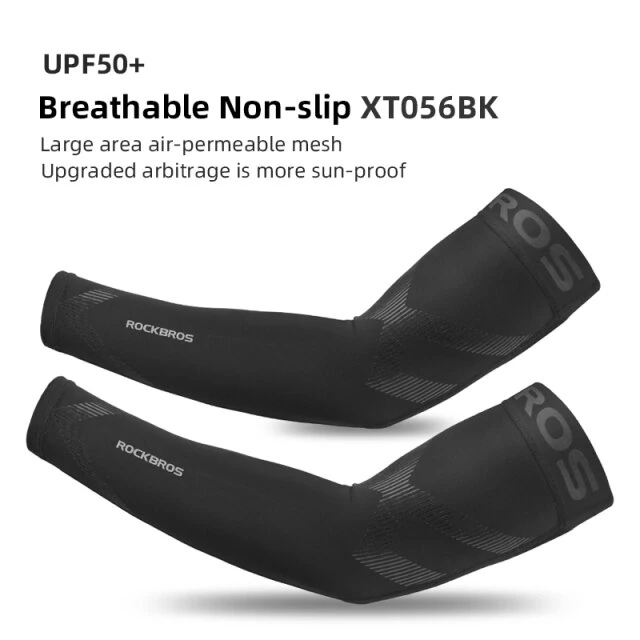 ROCKBROS Bike Arm Sleeve Breathable Quick Dry UPF50 UV Protection Cycling Sport Sleeve Ice Fabric Sunscreen Sports Wear Fitness Arm Sleeve — view 8