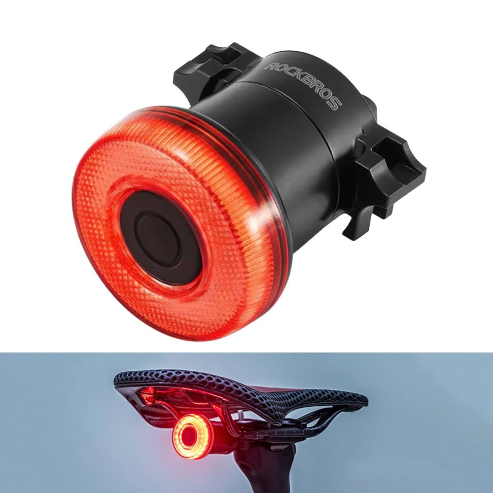 ROCKBROS BL-S1 Smart Brake Sensor Bicycle Taillight 400 mAH Type-C Charging IPX7 Waterproof Aluminum Bike Rear Light for Night Road Warning Riding — view 11