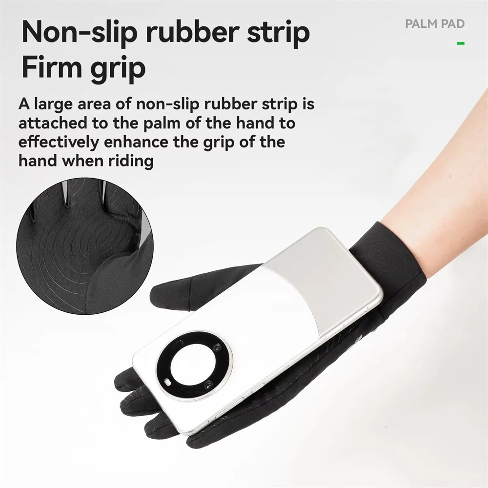 ROCKBROS Cycling Gloves for Men Women Touch screen Warmer Non-slip Full Finger Windproof Riding Glove for Outdoor Sports Spring Autumn — view 6