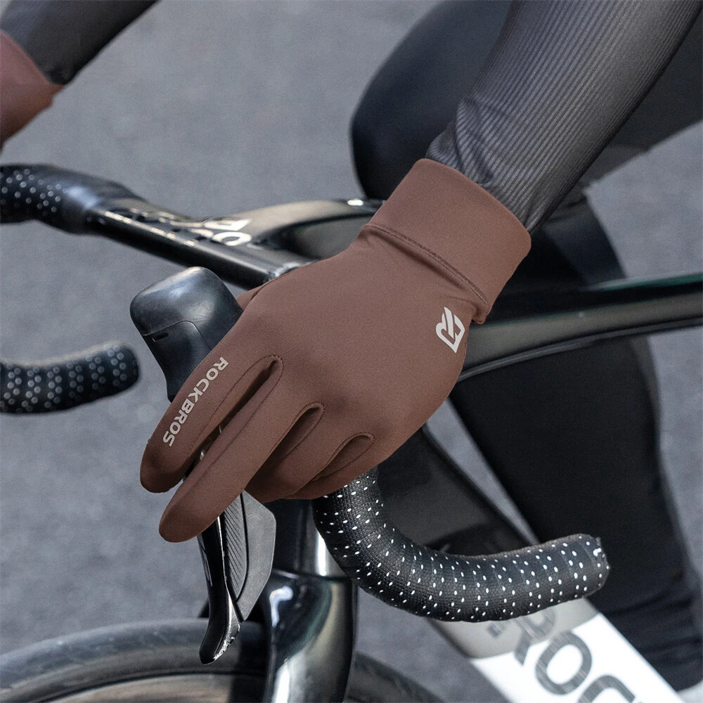 ROCKBROS Cycling Gloves for Men Women Touch screen Warmer Non-slip Full Finger Windproof Riding Glove for Outdoor Sports Spring Autumn — view 8