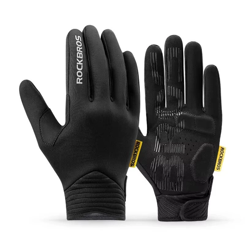 ROCKBROS Cycling Gloves Touch Screen Winter Thermal Fleece Warmer Windproof Full Finger Non-slip Gloves for Riding Hiking Climbing — view 2