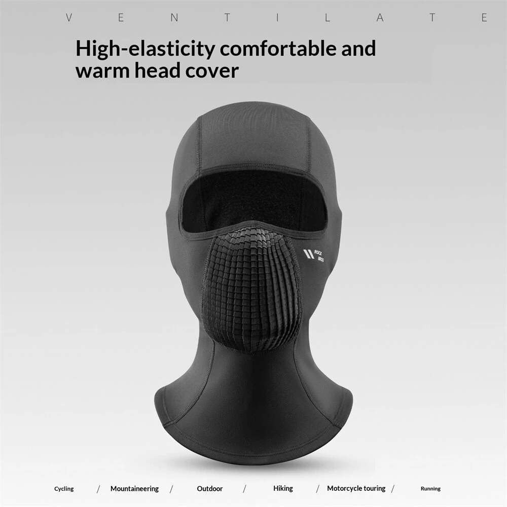 ROCKBROS Cycling Headwear Warm Windproof Head Mask Neck Cover High Elastic Comfy Bicycle Headgear for MTB Motorcycles E-Bike Helmet liner — view 2