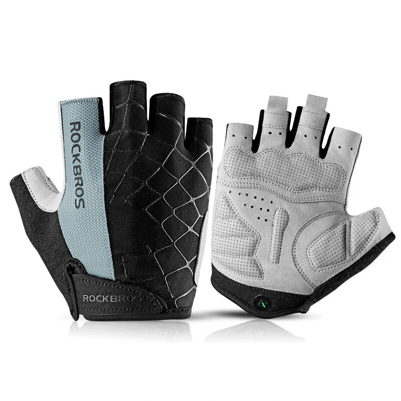 ROCKBROS Half Finger Bicycle Gloves PU Leather Breathable Non-slip Fashion Gloves for MTB Bike Cycling Fun — ROCKBROS