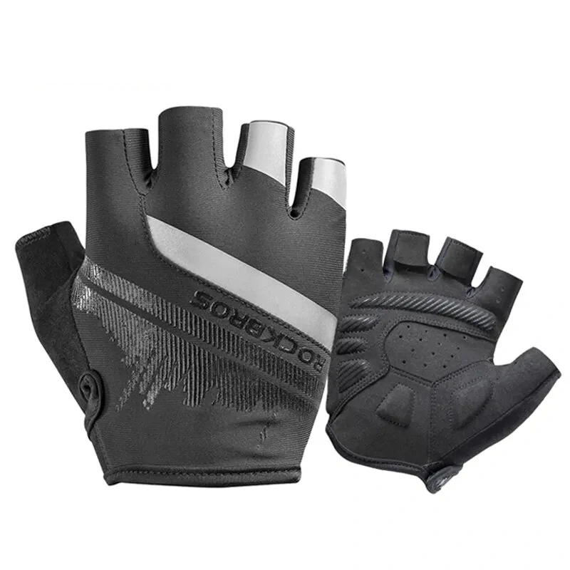 ROCKBROS Half Finger Cycling Gloves Shockproof Wear Resistant Breathable MTB Road Bicycle Gloves Men Women Sports Bike Equipment — view 2