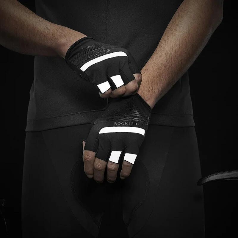 ROCKBROS Half Finger Cycling Gloves Shockproof Wear Resistant Breathable MTB Road Bicycle Gloves Men Women Sports Bike Equipment — view 9