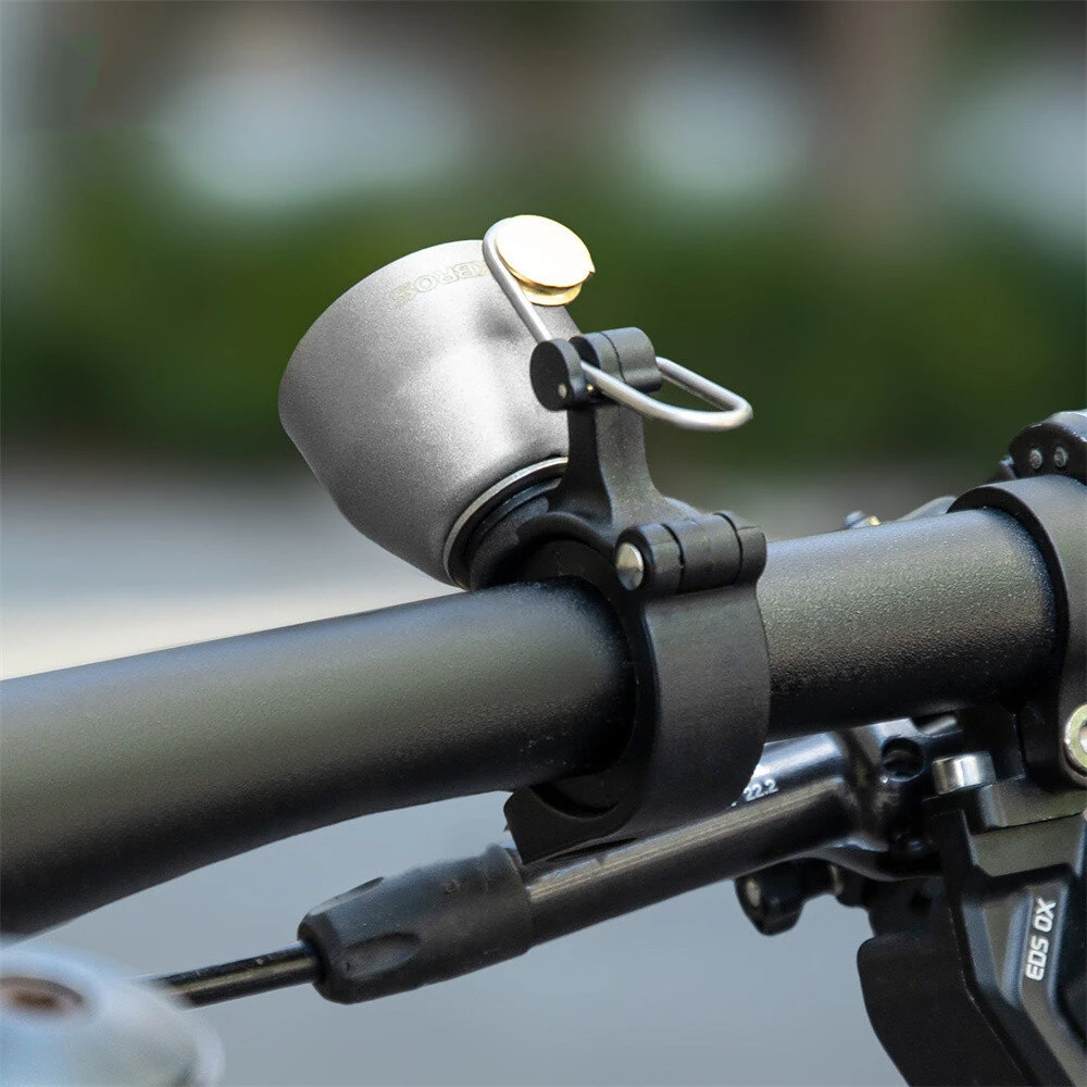 ROCKBROS Mini 90dB Press-type Bicycle Bell Retro High Decibel Crisp Cycling Horn for 22-31.8mm Bike Handlebars — view 4