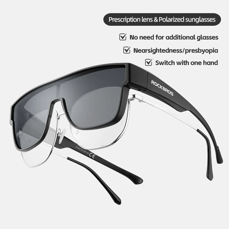 ROCKBROS Polarized Cycling Glasses Set Myopia Anti-glare HD Lightweight UV Protection Sports Sunglasses Bicycle Goggles for Outdoor Travel Fishing Driving Riding — view 4