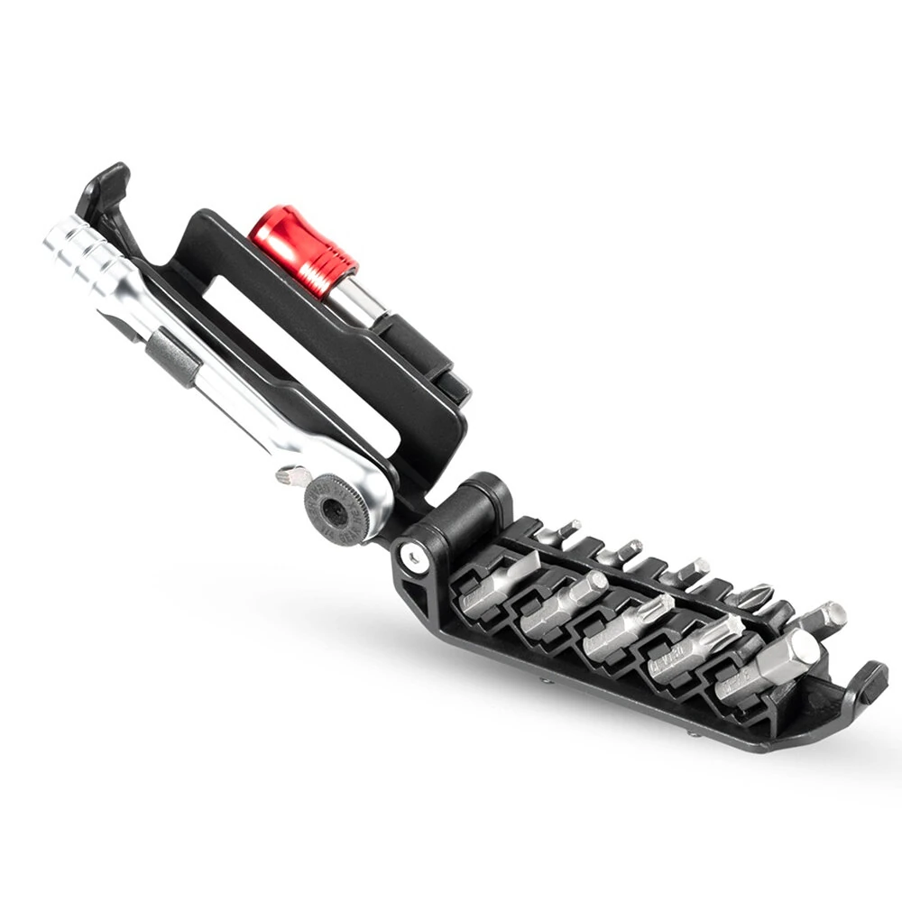ROCKBROS Portable Bicycle Repair Tool Kit Multi-Function Ratchet Wrench Tools Set with Quick Release Socket Tire Lever Screwdriver Spanner — view 6