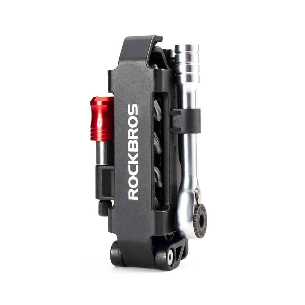 ROCKBROS Portable Bicycle Repair Tool Kit Multi-Function Ratchet Wrench Tools Set with Quick Release Socket Tire Lever Screwdriver Spanner — view 9