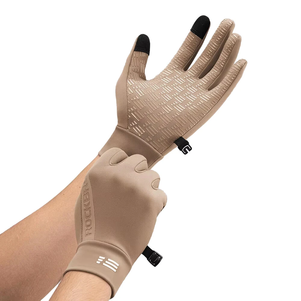 ROCKBROS Warm Windproof Anti-slip Cycling Gloves Touchscreen Running Gloves Outdoor Sports Fleece Full-finger Gloves  - Recommended temperature 5°C-15°C — ROCKBROS
