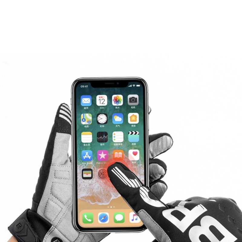 ROCKBROS Winter Warm Bike Glove Windproof Fleece Long Finger Touch screen Outdoor Sports for Running Riding — ROCKBROS