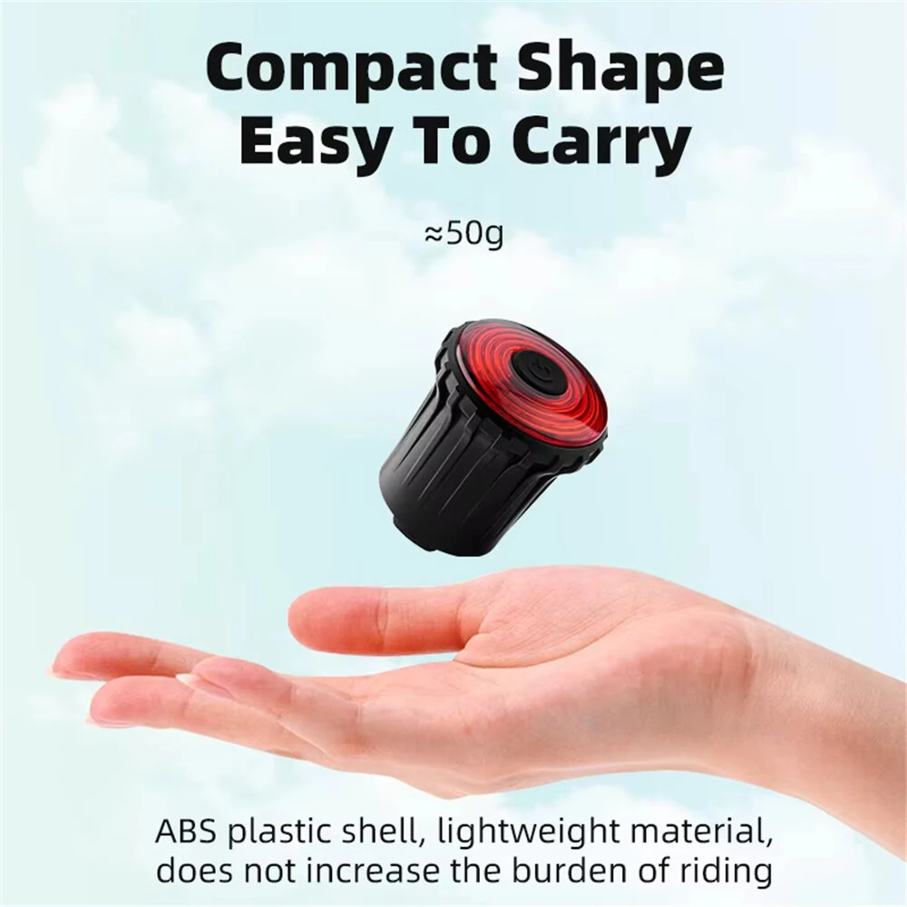 ROCKBROS WR05 100LM Smart Smart Brake Bicycle Taillight 7 Lighting Modes USB Charging 500mAH Bike Rear Light for Outdoor Night Warning Safe Cycling — view 4