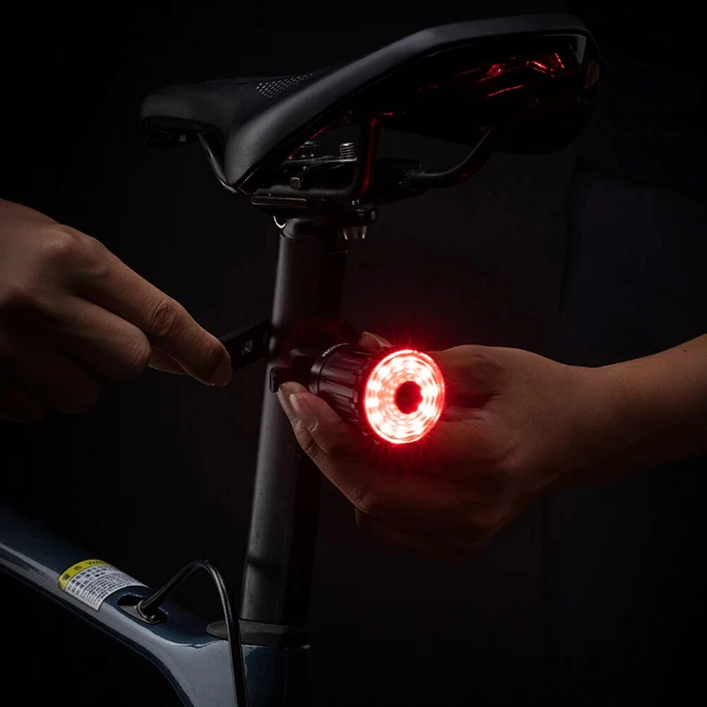 ROCKBROS WR05 100LM Smart Smart Brake Bicycle Taillight 7 Lighting Modes USB Charging 500mAH Bike Rear Light for Outdoor Night Warning Safe Cycling — view 7
