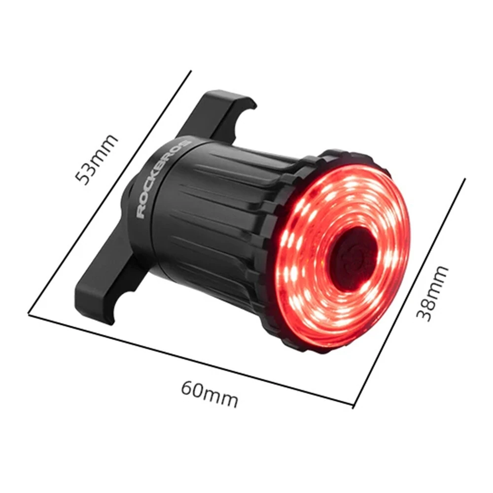 ROCKBROS WR05 100LM Smart Smart Brake Bicycle Taillight 7 Lighting Modes USB Charging 500mAH Bike Rear Light for Outdoor Night Warning Safe Cycling — view 9