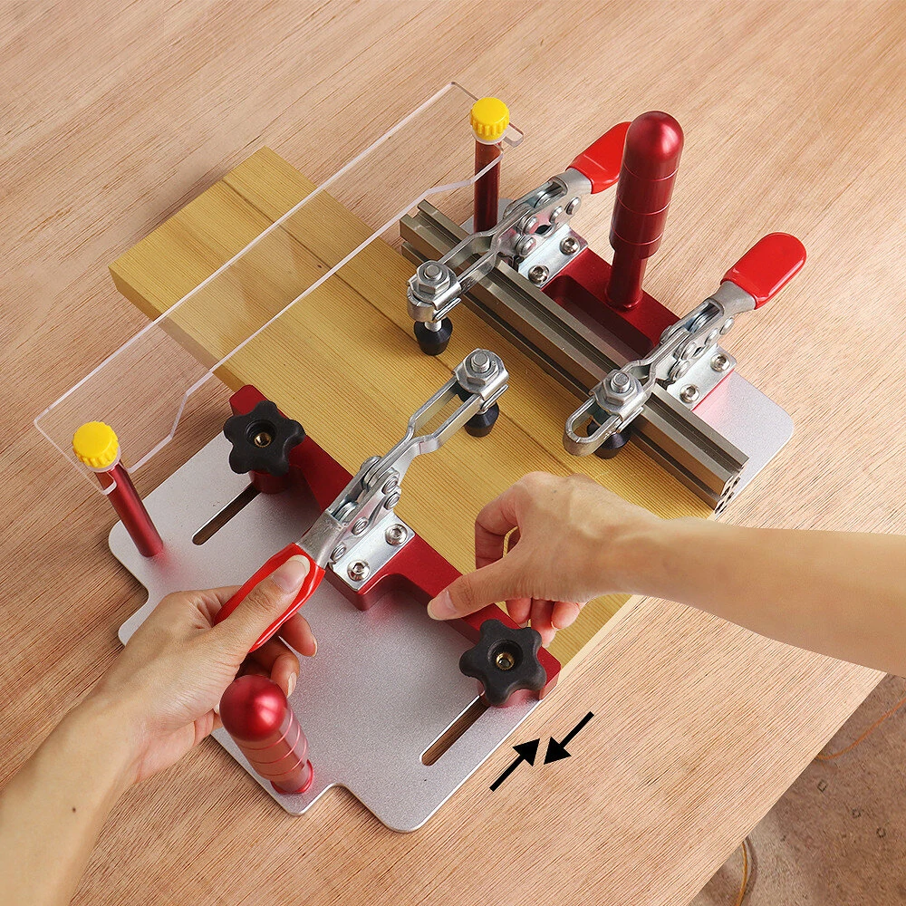 Router Table Coping Sled Rail Coping Sled with Clamps for Precise Front Joint Cutting of Cabinet Doors and Drawer — view 2