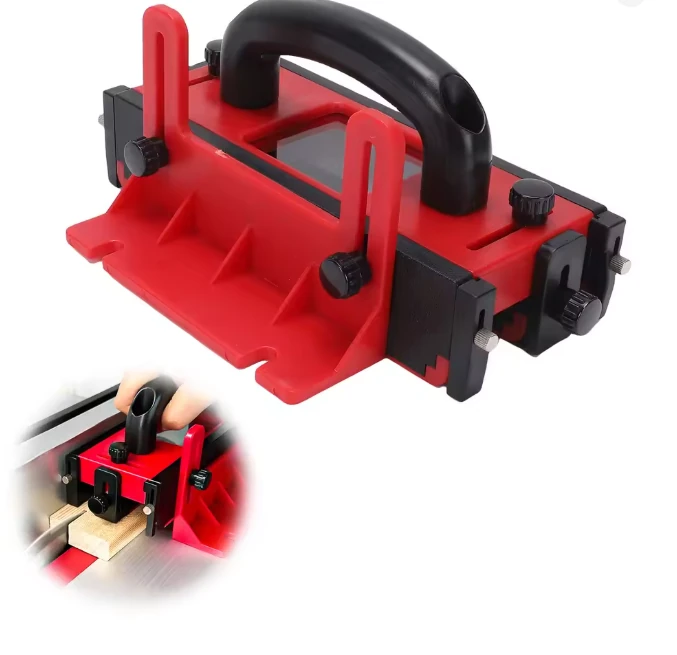 Router Table Push Block ABS Material Adjustable Design Non Slip Strips Transparent Window Safe Cutting Woodworking Tool for Band Saw Jointer Table Saw — view 2